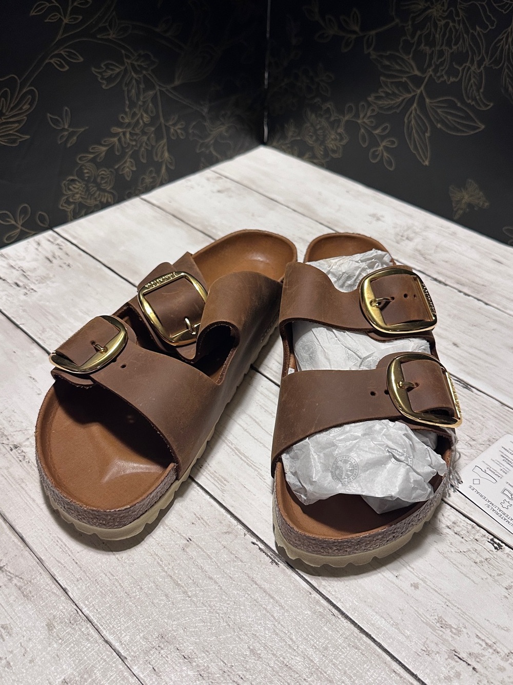 Birkenstock Arizona Big Buckle, Cognac Oiled Leather, NWT